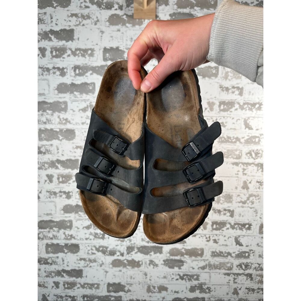 Betula Birkenstocks | women black leather 3 strap sandals size 38
